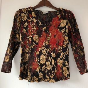 🐴EUC- Hot! Velvet, Metallic, Sequin Burnout Top